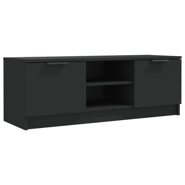 vidaXL Meuble TV Noir 102x35x36,5 cm Bois d'ing&eacute;nierie