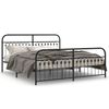 vidaXL Cadre de lit m&eacute;tal sans matelas avec pied de lit noir 183x203cm