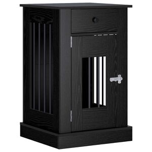 vidaXL Meuble de cage pour chien Ch&ecirc;ne noir 50 x 47,5 x 80 cm