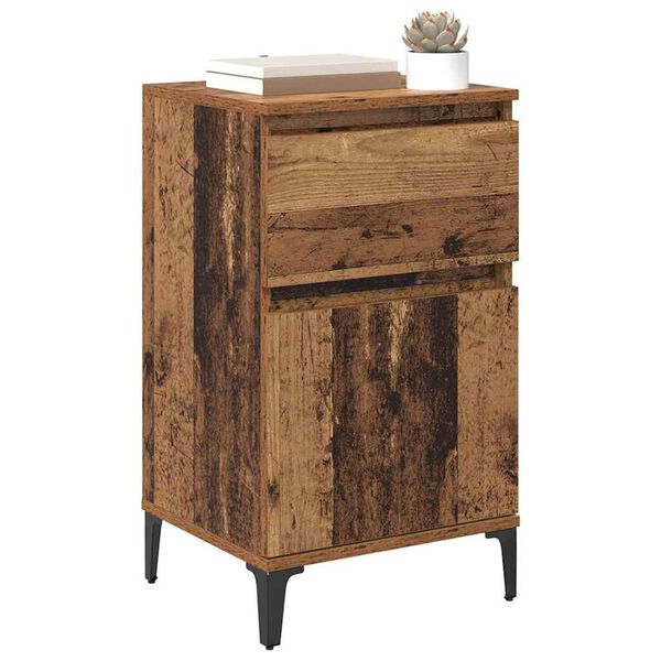 vidaXL Cabinet de chevet avec tiroir 2 pcs Bois ancien 40 x 35 x 70 cm