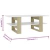 vidaXL Table basse blanc et ch&ecirc;ne sonoma 110x55x42cm bois d'ing&eacute;nierie