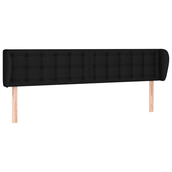 vidaXL T&ecirc;te de lit avec oreilles Noir 163x23x78/88 cm Tissu