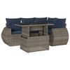 vidaXL Ensemble de canap&eacute; de jardin 5 pcs avec coussins gris r&eacute;sine tress&eacute;e