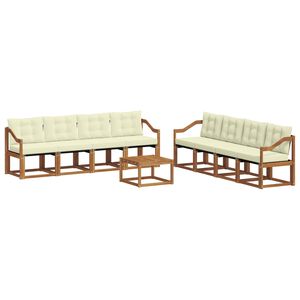 vidaXL Ensemble de canap&eacute;s d'ext&eacute;rieur 9 pc Naturel et Cr&egrave;me