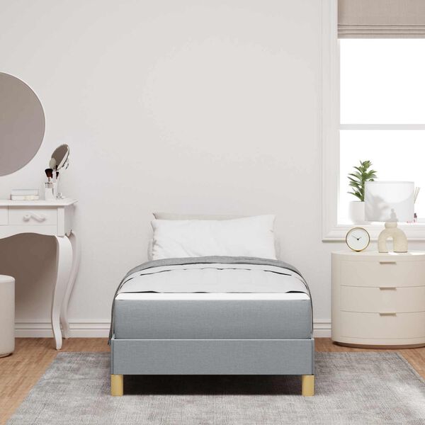 vidaXL Lit &agrave; ressorts avec matelas Gris clair 90 x 190 cm tissu