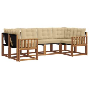 vidaXL Ensemble de canap&eacute;s d'ext&eacute;rieur 6 pcs Naturel et Beige