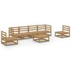 vidaXL Salon de jardin 7 pcs marron miel bois de pin massif