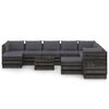 vidaXL Salon de jardin 12 pcs avec coussins Bois impr&eacute;gn&eacute; de gris