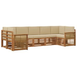 vidaXL Ensemble de canap&eacute;s d'ext&eacute;rieur 6 pc Naturel