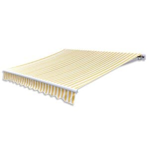 vidaXL Auvent pliable motoris&eacute; 400 cm Jaune/blanc