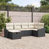 vidaXL Ensemble de canap&eacute; de jardin 6 pcs Noir 55 x 62 x 69 cm