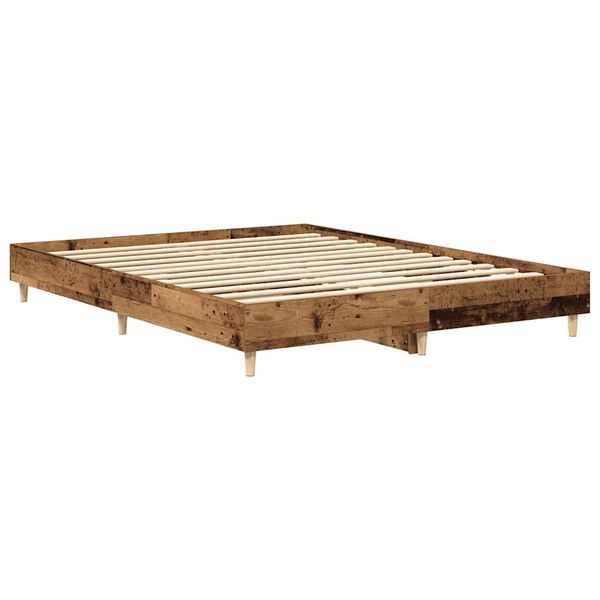 vidaXL Cadre de lit sans matelas vieux bois 140x200 cm bois ing&eacute;nierie