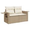 vidaXL Salon de jardin avec coussins 7 pcs beige r&eacute;sine tress&eacute;e