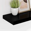 vidaXL Étagère murale flottante 2 pcs Noir brillant 90x23,5x3,8 cm MDF