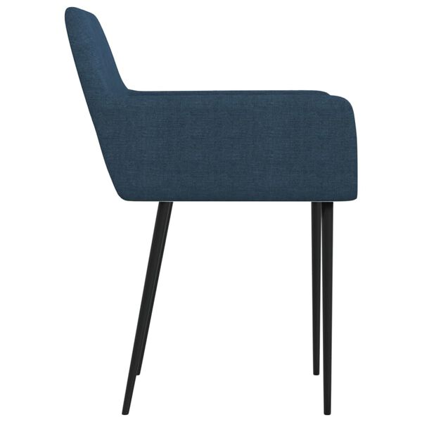 vidaXL Chaises &agrave; manger lot de 2 bleu tissu