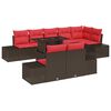 vidaXL Ensemble de canap&eacute; de jardin 9 pc Marron polyrotin