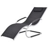 vidaXL Chaise longue avec oreiller Aluminium et textil&egrave;ne noir