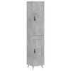 vidaXL Buffet haut Gris b&eacute;ton 34,5x34x180 cm Bois d'ing&eacute;nierie