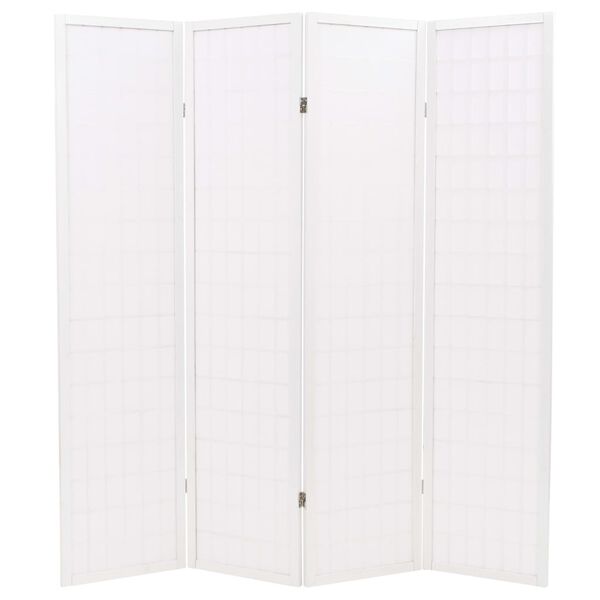 vidaXL Cloison de séparation 4 panneaux Style japonais 160x170cm Blanc
