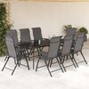 vidaXL Chaises pliables de jardin lot de 8 gris r&eacute;sine tress&eacute;e