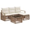 vidaXL Ensemble de canap&eacute; de jardin 5 pcs Beige polyrotin