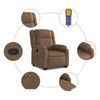 vidaXL Fauteuil de massage inclinable Marron Tissu