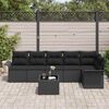 vidaXL Ensemble de canap&eacute; de jardin avec coussin 7 pcs Noir polyrotin