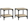 vidaXL Tables d'appoint 2 pcs Ch&ecirc;ne sonoma 40x40x40 cm Bois ing&eacute;nierie
