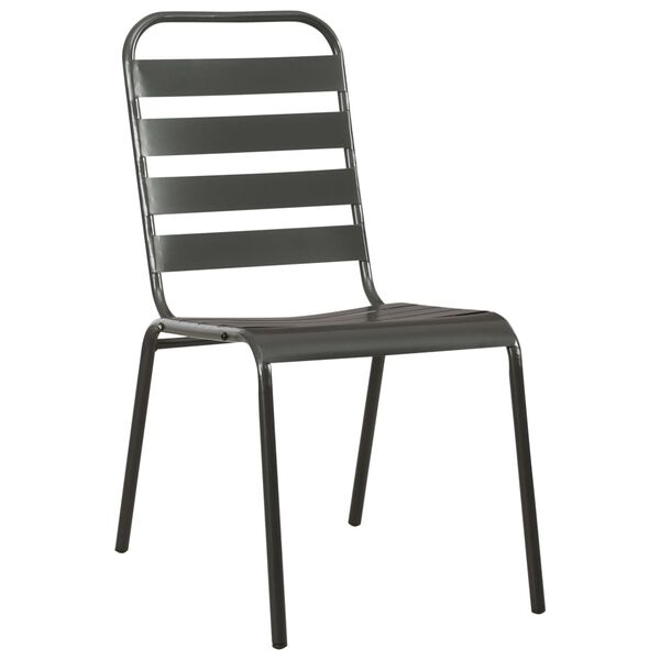 vidaXL Ensemble à manger d'extérieur 9 pcs Acier Gris foncé