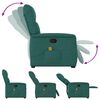 vidaXL Fauteuil inclinable de massage Vert foncé Tissu