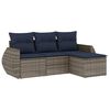 vidaXL Ensemble de canap&eacute; de jardin 4 pcs avec coussins gris r&eacute;sine tress&eacute;e