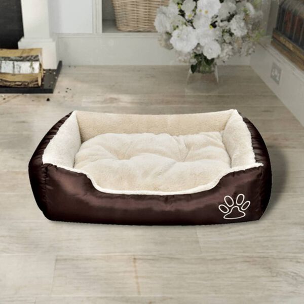 vidaXL Lit chaud pour chiens avec coussin rembourr&eacute; Taille M