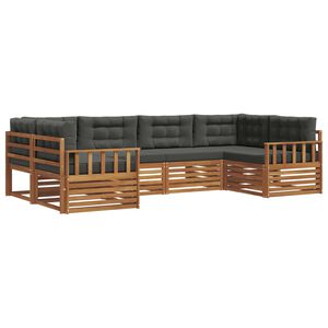 vidaXL Ensemble de canap&eacute;s d'ext&eacute;rieur 6 pc Naturel et Anthracite