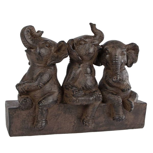 Gifts Amsterdam Sculpture Three Elephants Marron 25x11x18,5 cm