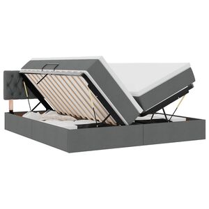 vidaXL Lit de Rangement Gris fonc&eacute; 180 x 200 cm Cuir synth&eacute;tique