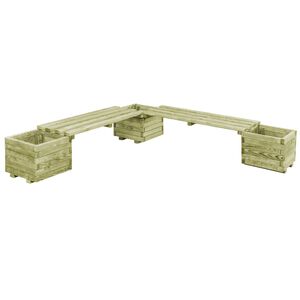 vidaXL Banc de jardin &agrave; jardini&egrave;res Bois de pin impr&eacute;gn&eacute;
