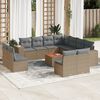 vidaXL Salon de jardin avec coussins 12 pcs beige r&eacute;sine tress&eacute;e