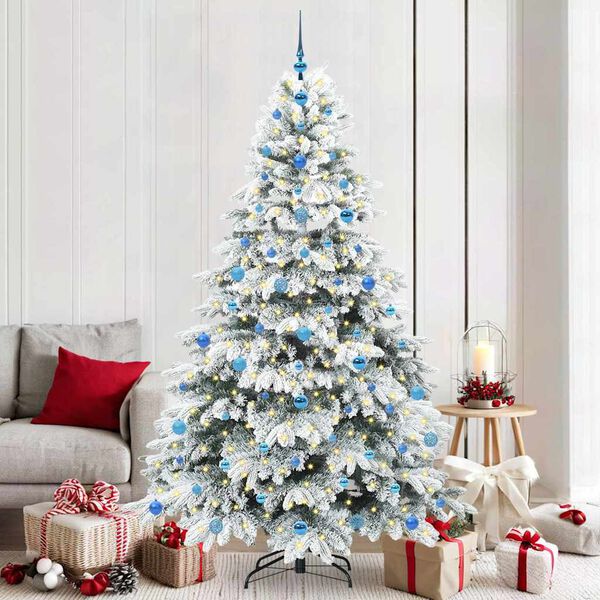 vidaXL Sapin de No&euml;l artificiel avec 300 LED Blanc 210 cm PE et PVC