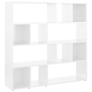 vidaXL Biblioth&egrave;que/S&eacute;parateur de pi&egrave;ce Blanc brillant 105x24x102 cm