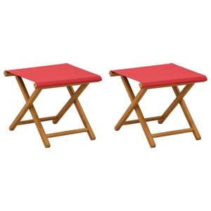 vidaXL Chaise Longue 2 pcs Bois d'eucalyptus massif Rouge