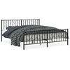 vidaXL Cadre de lit m&eacute;tal sans matelas avec pied de lit noir 183x213cm