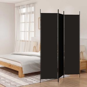 vidaXL Cloison de s&eacute;paration 3 panneaux Noir 150x200 cm Tissu
