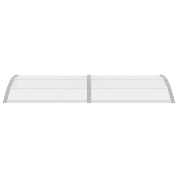 vidaXL Auvent de porte Gris et transparent 240x75 cm PC