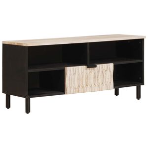 vidaXL Meuble TV avec tiroir Finition Lavage Blanc 100 x 33 x 46 cm