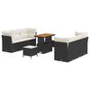vidaXL Ensemble de canap&eacute; de jardin 9 pcs Noir et Cr&egrave;me polyrotin