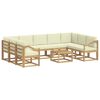 vidaXL Ensemble de canap&eacute;s d'ext&eacute;rieur 10 pc 9 place Blanc et cr&egrave;me
