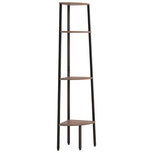 vidaXL &Eacute;tag&egrave;re d'angle &agrave; 4 niveaux Marron fonc&eacute;&noir 45,5x31,5x150 cm