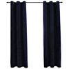 vidaXL Rideaux occultants et anneaux 2 pcs noir 94x213 cm velours