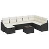 vidaXL Ensemble de canapé de jardin 9 pcs Noir 55 x 62 x 69 cm