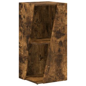 vidaXL &Eacute;tag&egrave;re lat&eacute;rale 33 x 32 x 70,5 cm Bois d'ing&eacute;nierie Ch&ecirc;ne fum&eacute;